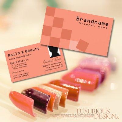 Salmon and Coral Checkered Modern with Photo Chic