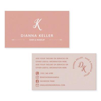 Salmon & Blush Monogram Social Media