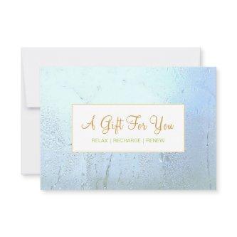 Salon and Spa Aqua Blue Glass Gift Certificate