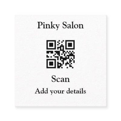 Salon  add your logo Q R code name te
