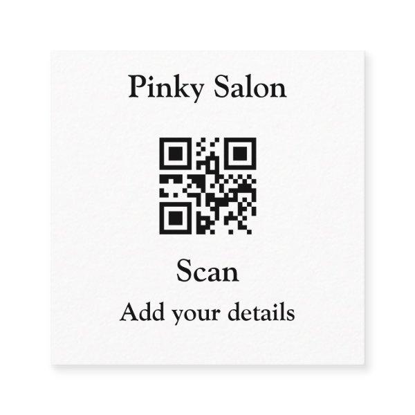 Salon  add your logo Q R code name te