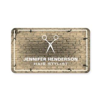 Salon Scissors | Brick Wall Neon Lights Business C
