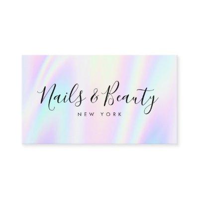 Salon script holographic glam abstract iridescent