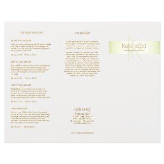 Salon Spa Service Price Menu Trifold Lime Green