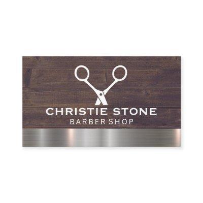 Salon Stylist Rustic Wood Metal Trim