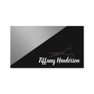 Salon Stylist / Silver Metallic Black Two Tone