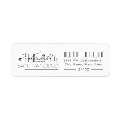 San Francisco Stylized Skyline | Label