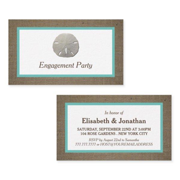 Sand Dollar & Burlap Engagement Party Ticket