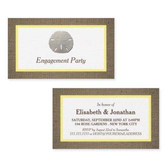 Sand Dollar & Burlap Engagement Party Ticket