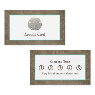 Sand Dollar & Burlap Loyalty Card