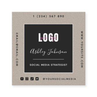 Sand Kraft Paper Add Logo Qr Code Social Media Square