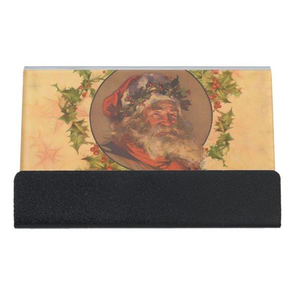 Santa Claus Christmas Vintage Portrait Desk  Holder