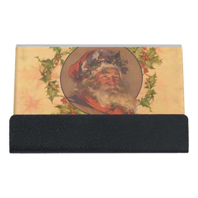 Santa Claus Christmas Vintage Portrait Desk Holder
