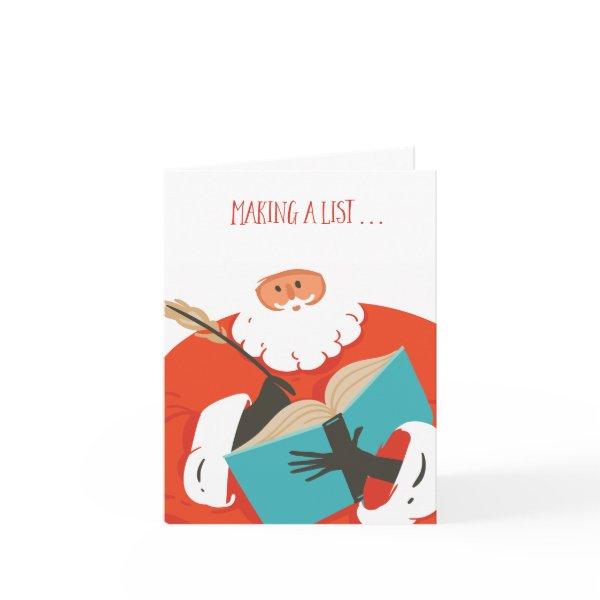 Santa Fun Cartoon Christmas List Novelty Giant Holiday Card
