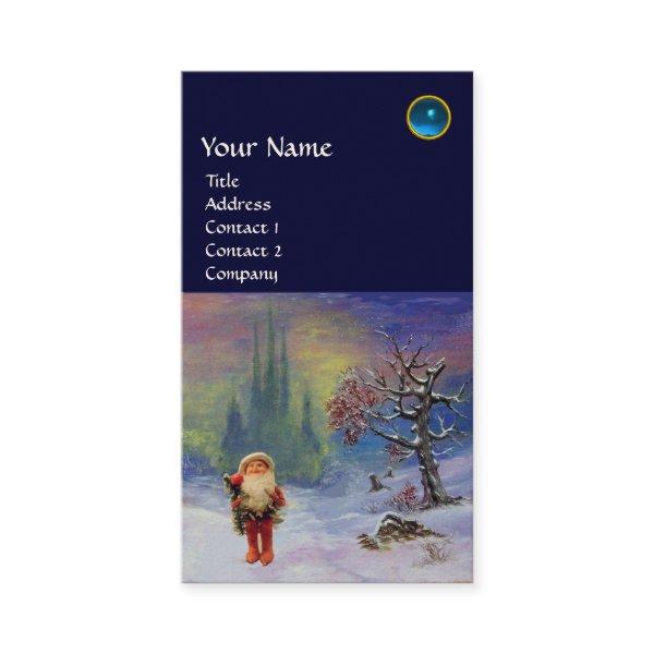 SANTA  OF THE GNOMES MONOGRAM Blue Sapphire