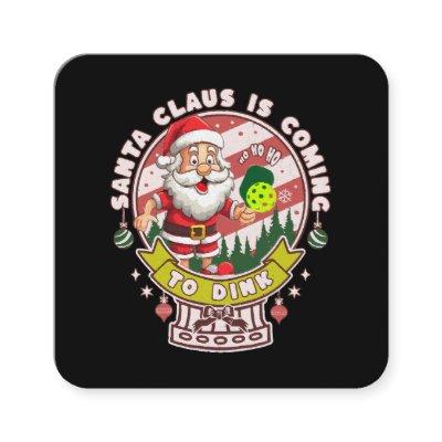 Santa Pickleball Christmas, Funny Santa  Square