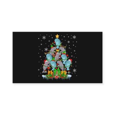 Santa Reindeer Elf Manatees Christmas Tree Lights