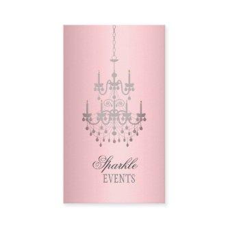 Satin Pink and Gray Chandelier