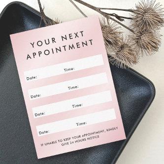 Satin pink custom logo vertical appointment card