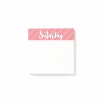 Saturday - Pink - Days of the Week - Post It Notes