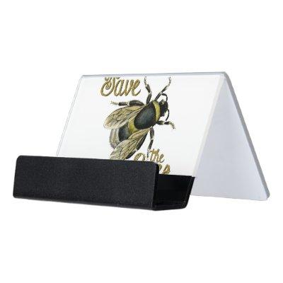 Save the Bees vintage illustration Desk  Holder