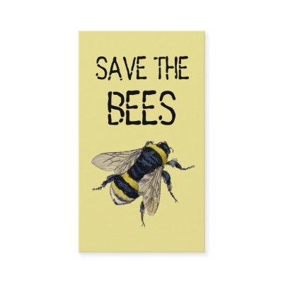 Save the Bees w/Tips on How to Help on Back