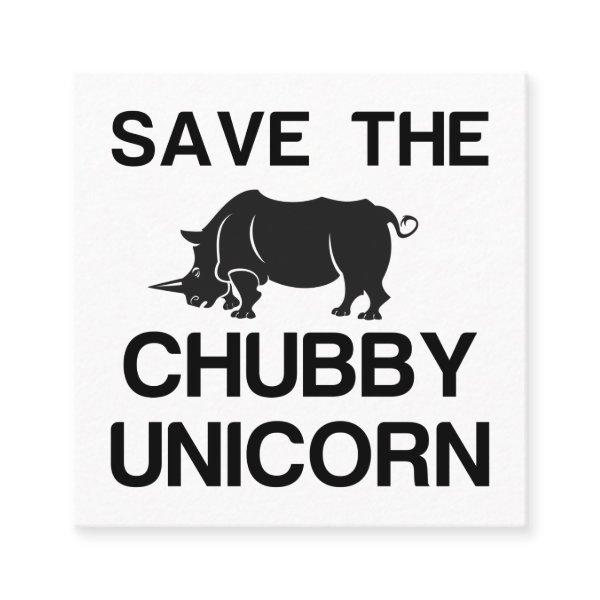 SAVE THE CHUBBY UNICORN RHINO CALLING CARD