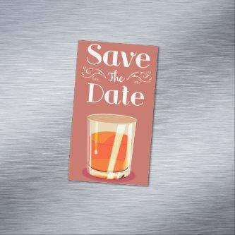 Save The Date Vintage Whiskey Drink  Magnet