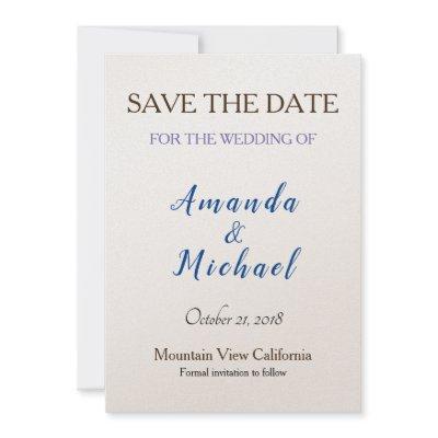 Save the Date Wedding Champagne Shimmer Classical