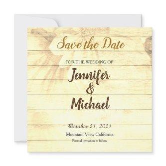 Save the Date Wedding Sepia Brown Matte Elegant