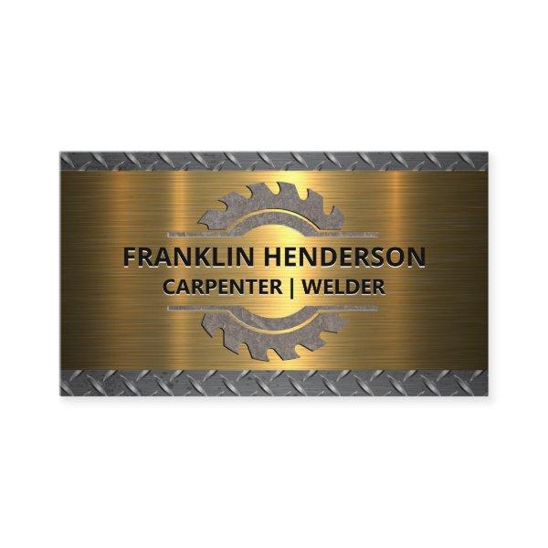 Saw Blade | Diamond Plated Steel | Gold Metallic