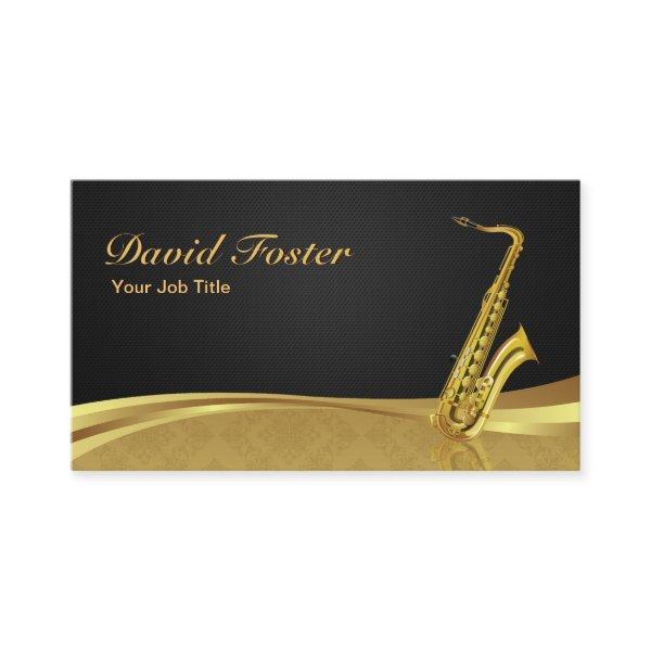 Saxophone Brass Instrument Elegant Gold Damask