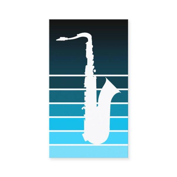 saxophone silhouette : blue fade