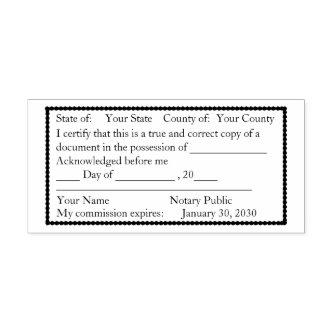 Scallop Bordered Notary Public Copy Stamp
