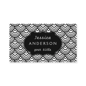 Scallop Scale Pattern Black and White Classy