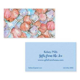 Scallop Shells Seashells Ocean Watercolor