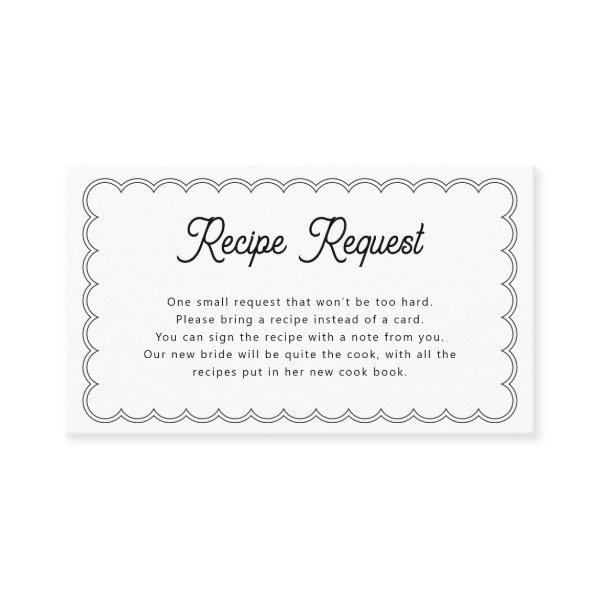 Scalloped Border Bridal Recipe Request Card