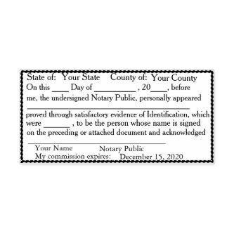 Scalloped Border Notary Public Acknowledgement Self-inking Stamp