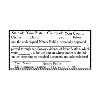 Scalloped Border Notary Public Acknowledgement Self-inking Stamp