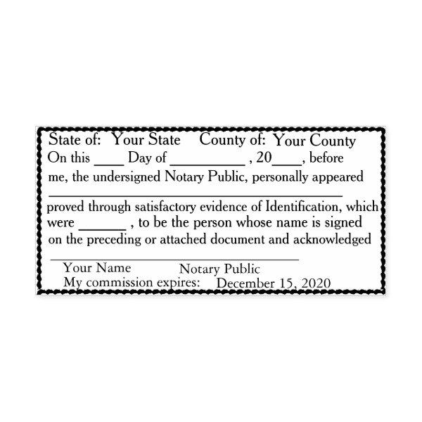Scalloped Border Notary Public Acknowledgement Self-inking Stamp