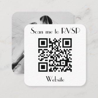 Scan me to RSVP Wedding QR Code Photo Response  Square