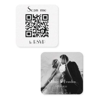 Scan me to RSVP Wedding QR Code Photo Response Square