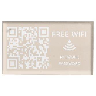 Scan to connect Free Wifi Business qr code sign in Place Card Holder