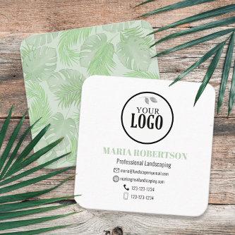 Scan to Connect | QR Code Company Logo Palm Leaves Square
