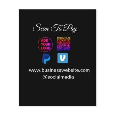 scan to pay add logo q r code paypal venmo details