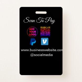 scan to pay add logo q r code paypal venmo details badge