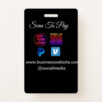 scan to pay add logo q r code paypal venmo details badge