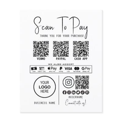 Scan To Pay Business Qr Code Payment Modern Black