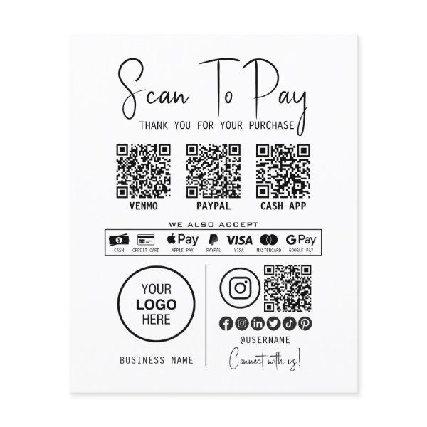 Scan To Pay Business Qr Code Payment Modern Black