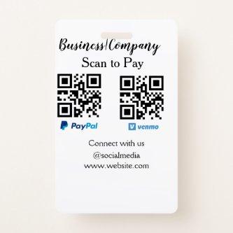 Scan to pay q r code paypal venmo add your website badge